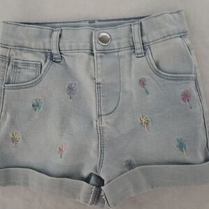 Primark Light Blue Kids Shorts with Embroidered Palms